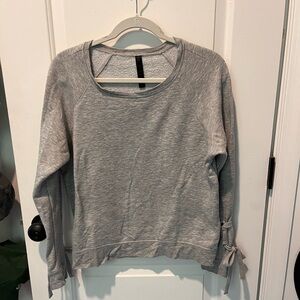 Gray Women's Sweatshirt with Side Tie Detail